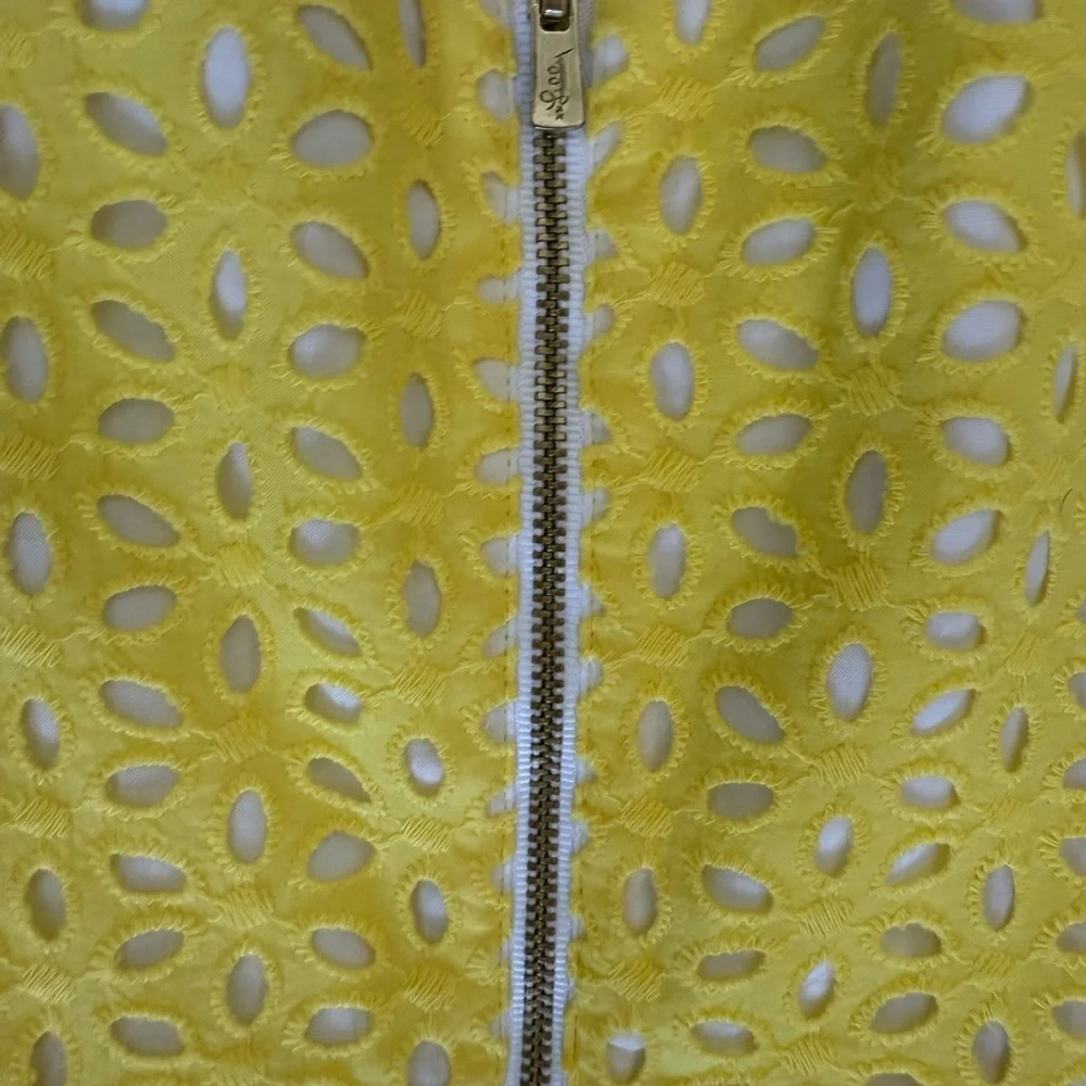 Lilly Pulitzer pineapple Yellow Strapless Lace eyelet‎ Dress size 4 - Picture 5 of 6